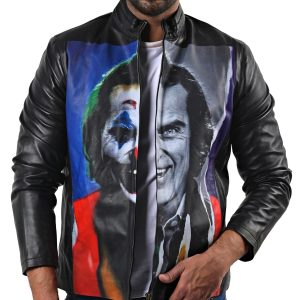 Joker Real Black Halloween Leather Jacket  For Men's