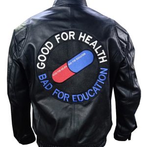 Mens Akira Shotaro Kaneda Black Biker Bomber Leather Jacket