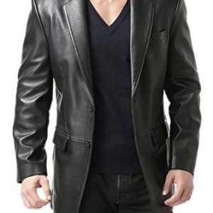 Mens Leather Sport Coat Blazer