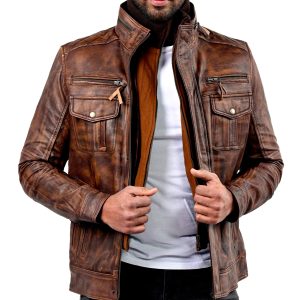 Men's Vintage Biker Leather Jacket