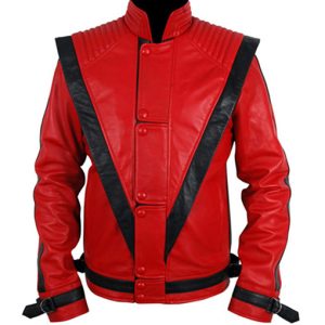 Michael Jackson Red Thriller Leather Jacket